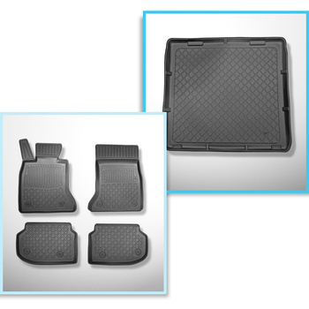 Kit tapis de coffre et tapis de voiture TPE pour: BMW 5 F11 Touring (06.2010-201