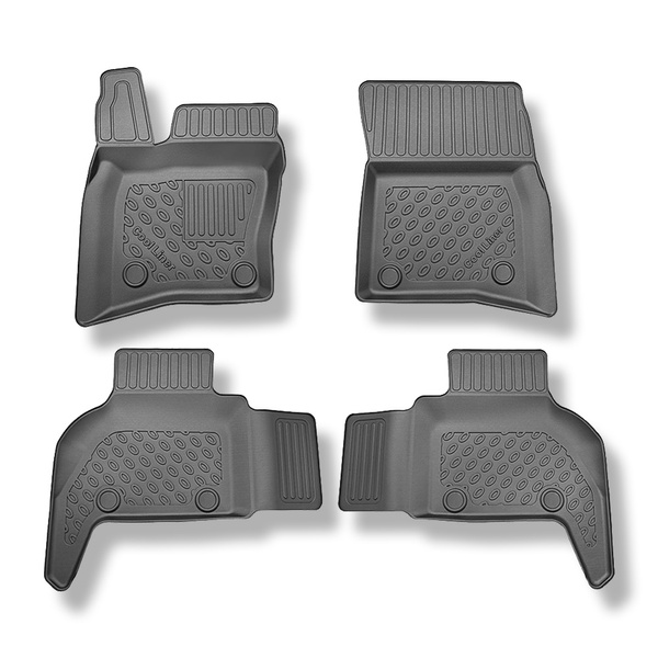 Tapis de sol en TPE adapté pour Land Rover Defender 110, 130 (L663) SUV (01.2020-....) - 7 sièges - tapis de voiture - noir