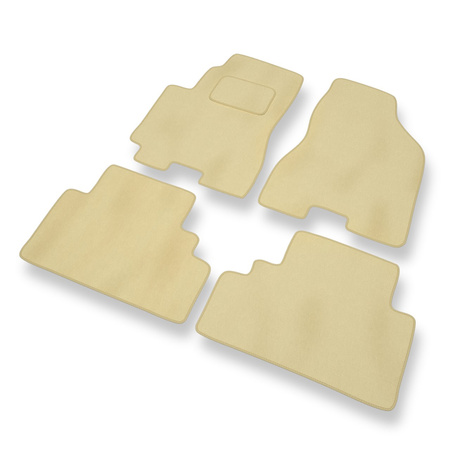 Tapis de Sol Velours adapté pour Hyundai Tucson I (2004-2010) - Premium tapis de voiture - beige