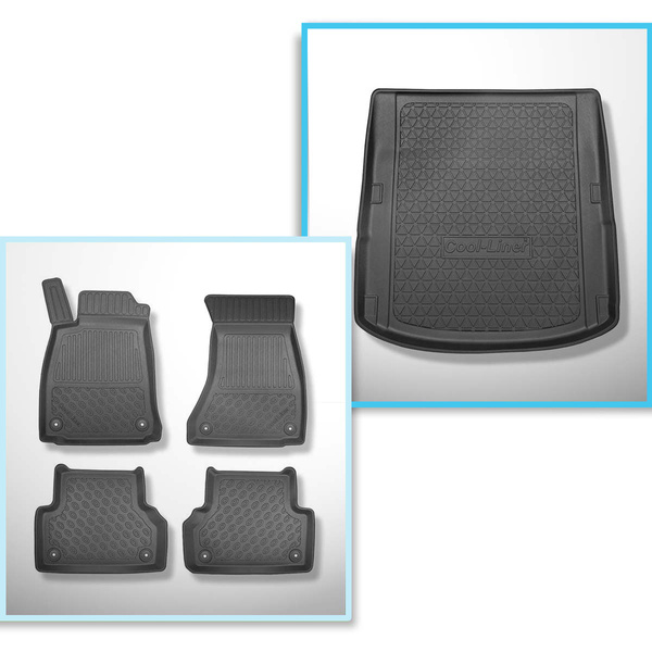 Kit tapis de coffre et tapis de voiture TPE PREMIUM pour: Audi A5 F5 Coupé (10.2016-2024)