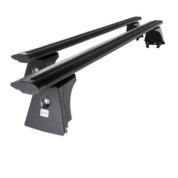 Barres de toit en aluminium adapté pour Skoda Fabia mk I Berline (2001-2007) - Porte-Bagages de Voiture noir - points de montage - (suivant le modèle de voiture ils peuvent se situer à différents endroits)