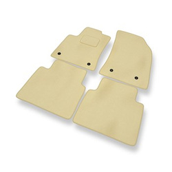 Tapis de Sol Velours adapté pour Opel Crossland X SUV (2017-2021) - Premium tapis de voiture - beige