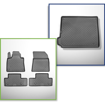 Kit tapis de coffre et tapis de voiture TPE pour: Citroen C4 Grand Spacetourer M