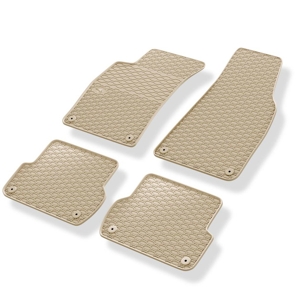 Tapis de sol en caoutchouc adapté pour Seat Exeo Berline, Sportstourer (2008-2013) - tapis de voiture - beige - 4 pcs.