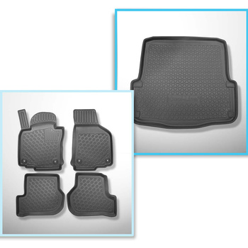 Kit tapis de coffre et tapis de voiture TPE PREMIUM pour: Skoda Octavia II 1Z Br