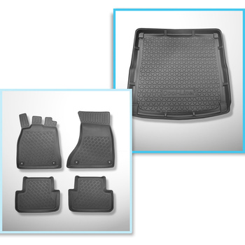 Kit tapis de coffre et tapis de voiture TPE pour: Audi A4 B8 Avant (04.2008-10.2