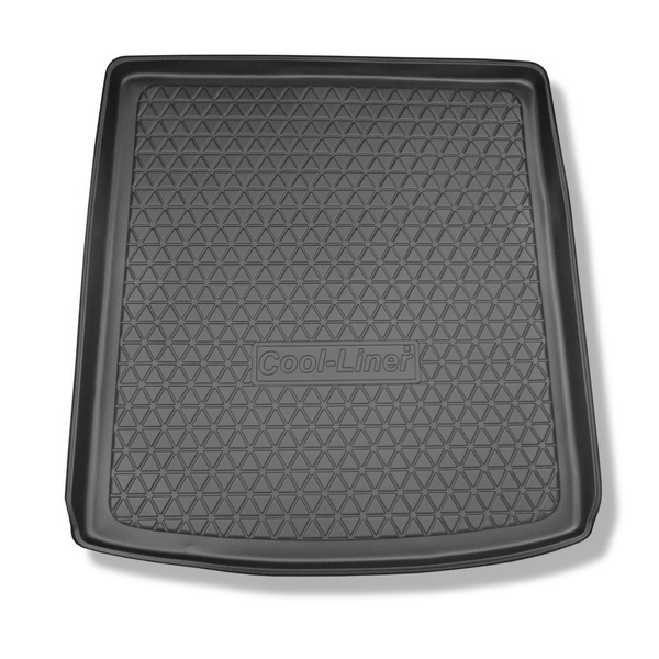 Tapis de coffre adapté pour Audi Q7 4L SUV (03.2006-05.2015) - bac de coffre - protection de coffre voiture - 5/7 places (3e rangée abaissée) / tapis plus épais pour les modeles avec systeme des rails de fixation dans le coffre