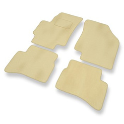 Tapis de Sol Velours adapté pour Kia Rio II Hayon, Berline (2005-2011) - Premium tapis de voiture - beige