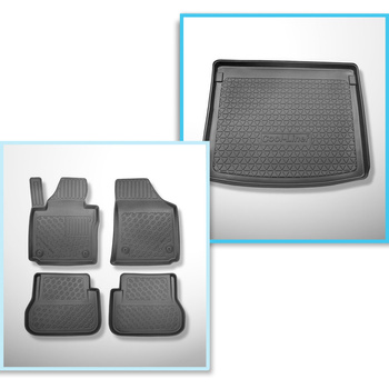 Kit tapis de coffre et tapis de voiture TPE pour: Volkswagen Caddy Life, Comfort