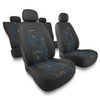 Housses de siège adaptées pour Peugeot 208 I, II (2012-....) - housse siege voiture universelles - couverture siege - UNE-BL