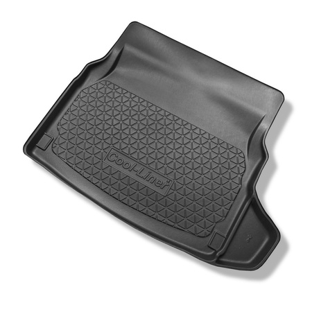 Tapis de coffre adapté pour Mercedes-Benz Classe C W205 Berline (03.2014-11.2020) - bac de coffre - protection de coffre voiture - sièges arrière rabattables (divisés) ; cavité droite amovible dans les modèles avec filet latéral