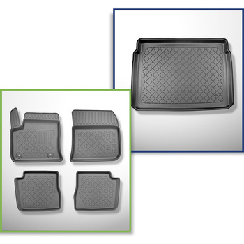 Kit tapis de coffre et tapis de voiture TPE pour: Citroen E-C4 III Hayon (12.202