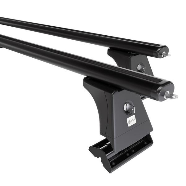 Barres de toit en aluminium adapté pour BMW 5 G30 Berline (2017-2023) - Porte-Bagages de Voiture noir - points de montage - (suivant le modèle de voiture ils peuvent se situer à différents endroits)