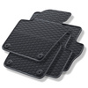Tapis de sol en caoutchouc adapté pour Volkswagen Sharan II Van (2010-2022) - tapis de voiture - noir - 4 pcs.