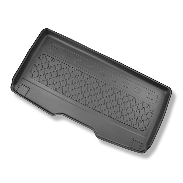 Tapis de coffre adapté pour Volkswagen Multivan T7 Van (10.2021-....) - bac de coffre - protection de coffre voiture - empattement long; pour l'espace derriere 3e rangée de sieges; aussi pour la version eHybrid PHEV