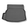 Tapis de coffre adapté pour Mercedes-Benz Classe C W204 Berline (04.2007-02.2014) - bac de coffre - protection de coffre voiture - sièges arrière rabattables ; avec cavité gauche