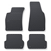 Tapis de sol en caoutchouc adapté pour Audi A4 B6 Avant, Cabriolet, Berline (2000-2006) - tapis de voiture - noir - 4 pcs.