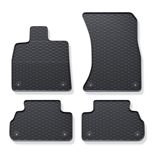 Tapis de sol en caoutchouc adapté pour Audi Q5 II SUV, Sportback (2017-....) - tapis de voiture - noir - 4 pcs.