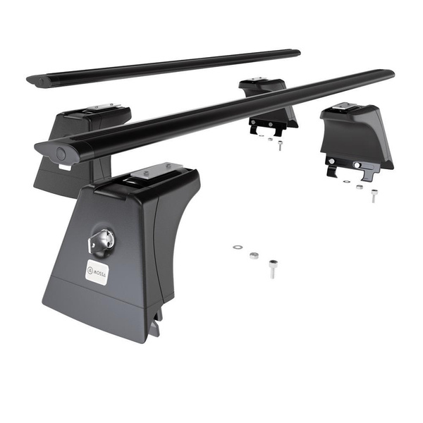 Barres de toit en aluminium adapté pour Skoda Fabia mk I Berline (2001-2007) - Porte-Bagages de Voiture noir - points de montage - (suivant le modèle de voiture ils peuvent se situer à différents endroits)