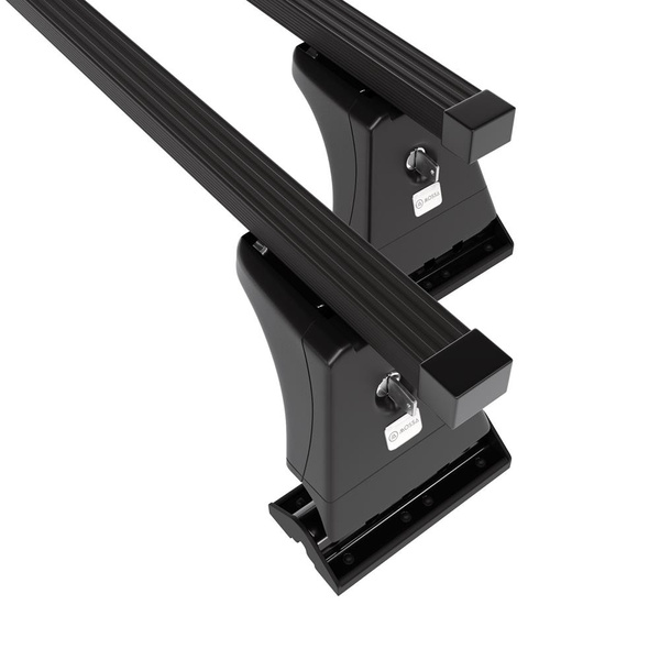 Barres de toit en acier adapté pour Citroen C6 Berline (2005-2012) - Porte-Bagages de Voiture noir - points de montage - (suivant le modèle de voiture ils peuvent se situer à différents endroits)