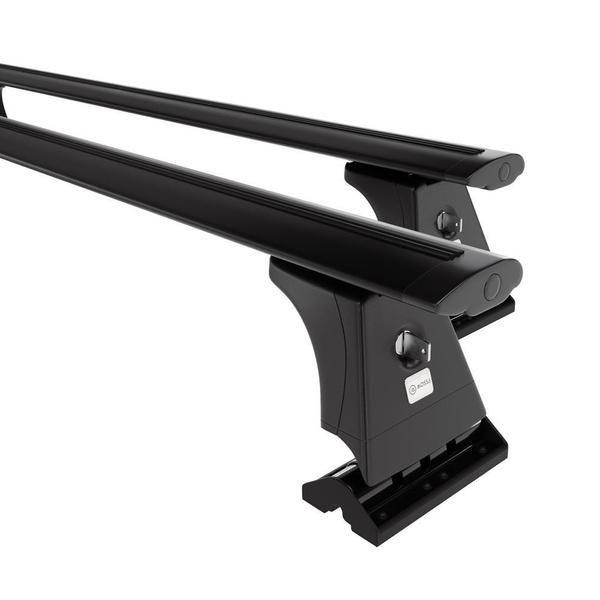 Barres de toit en aluminium adapté pour Citroen C6 Berline (2005-2012) - Porte-Bagages de Voiture noir - points de montage - (suivant le modèle de voiture ils peuvent se situer à différents endroits)