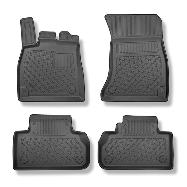 Tapis de sol en TPE adapté pour Audi Q5 II FY SUV, Sportback (01.2017-08.2024) - aussi pour la version hybride - tapis de voiture - noir