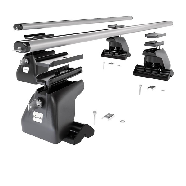 Barres de toit en aluminium adapté pour Nissan Primastar Van (2002-2006) - Porte-Bagages de Voiture argent - points de montage - (suivant le modèle de voiture ils peuvent se situer à différents endroits)