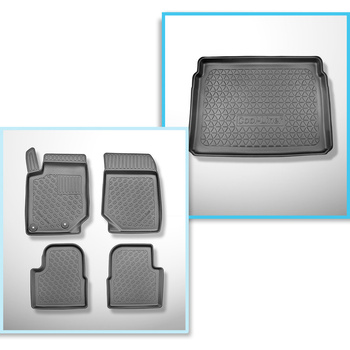 Kit tapis de coffre et tapis de voiture TPE pour: Citroen C4 III Hayon (12.2020-