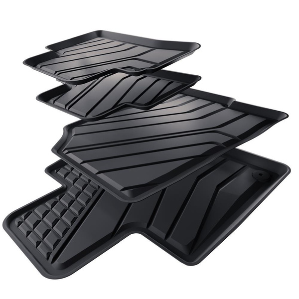 Tapis de sol en TPE adapté pour Kia Sportage V SUV (2021-....) - aussi pour Mild Hybrid; non pour HEV Hybrid et Plug-in Hybrid - tapis de voiture - noir