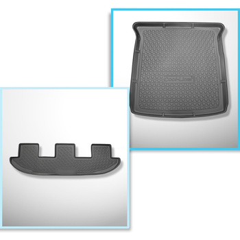 Kit tapis de coffre et tapis de voiture TPE pour: Volkswagen Sharan II Van (09.2