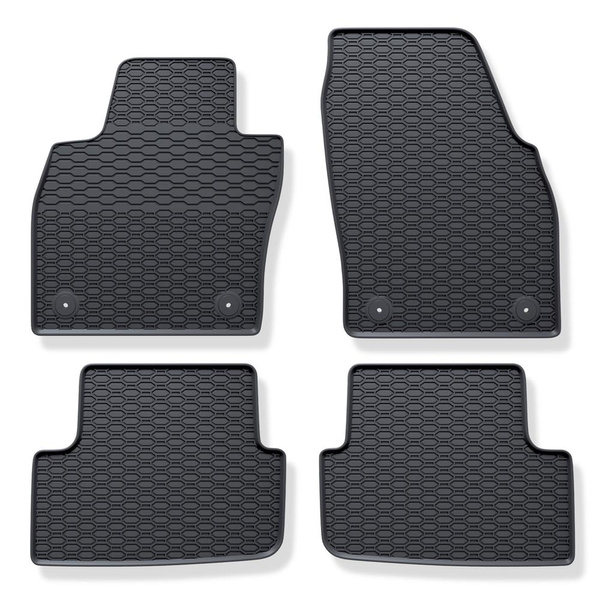 Tapis de sol en caoutchouc adapté pour Volkswagen Polo VI Hayon (2017-....) - tapis de voiture - noir - 4 pcs.