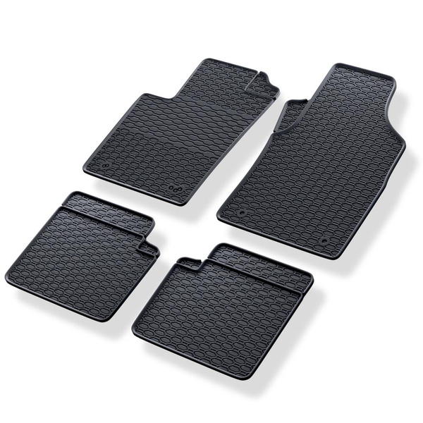 Tapis de sol en caoutchouc adapté pour Fiat 500 Hayon (2007-2024) - tapis de voiture - noir - 4 pcs.