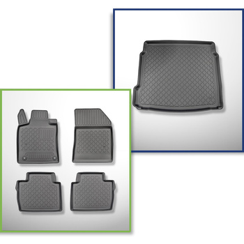 Kit tapis de coffre et tapis de voiture TPE pour: Peugeot 508 II Berline (11.201