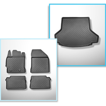 Kit tapis de coffre et tapis de voiture TPE pour: Toyota Auris II Touring Sports