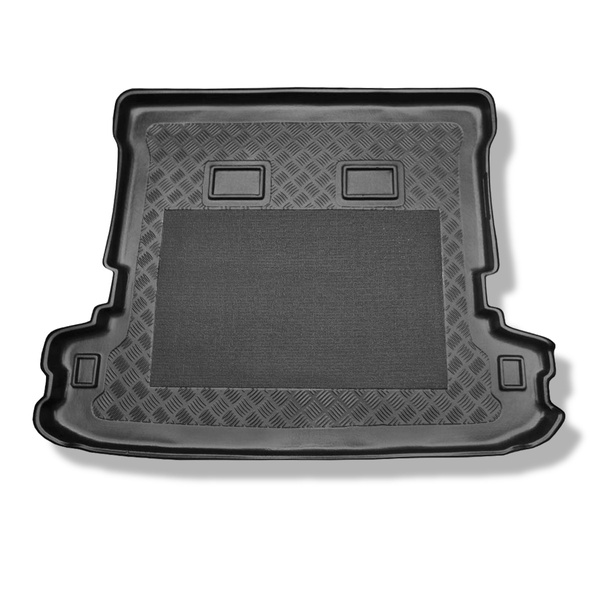 Tapis de coffre adapté pour Mitsubishi Pajero IV Wagon SUV (04.2007-07.2015) - bac de coffre - protection de coffre voiture - 5/7 places (3e rangée abaissée); version longue (Long)