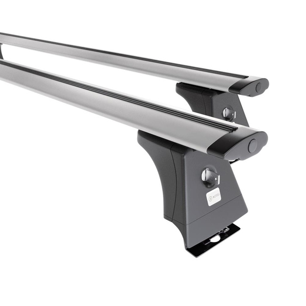 Barres de toit en aluminium adapté pour Iveco Daily V (long) Autobus (2011-2014) - Porte-Bagages de Voiture argent - points de montage - (suivant le modèle de voiture ils peuvent se situer à différents endroits)