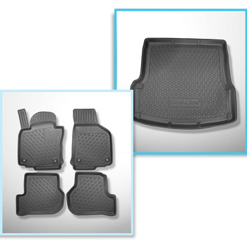 Kit tapis de coffre et tapis de voiture TPE PREMIUM pour: Skoda Octavia II 1Z Li