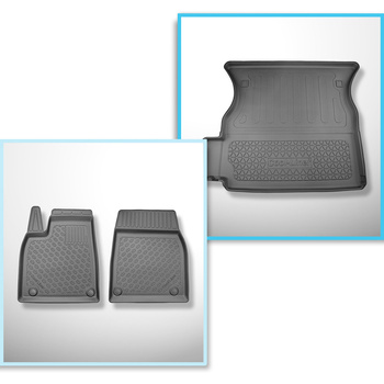 Kit tapis de coffre et tapis de voiture TPE pour: Tesla Model X SUV (01.2021-...
