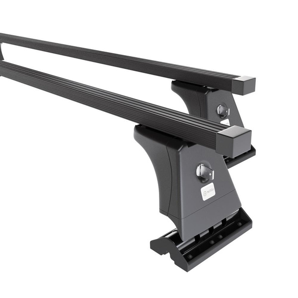 Barres de toit en acier adapté pour Volvo S40 Berline (2000-2003) - Porte-Bagages de Voiture noir - points de montage - (suivant le modèle de voiture ils peuvent se situer à différents endroits)