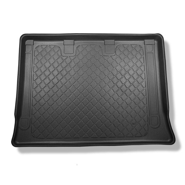 Tapis de coffre adapté pour Mercedes-Benz Classe V W447 Van (10.2014-....) - bac de coffre - protection de coffre voiture - version Extra longue (Extra Long) (empattement 3430 mm, longueur du véhicule 5370 mm); derrière troisième rangée de sièges; sans sé