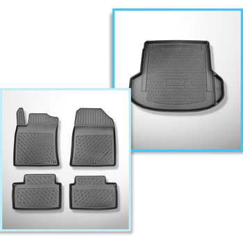 Kit tapis de coffre et tapis de voiture TPE pour: Kia ProCeed Shooting Brake (12