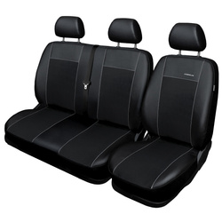 Housses de siège sur mesure adaptées pour Ford Transit Custom I Van, Bus (2012-2023) seulement les sièges avant - 1+2 - housse siege voiture - couverture siege - noir