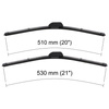 Balais d'essuie-glace de pare-brise adaptés pour Volkswagen New Beetle Hayon, Cabriolet (01.1998-12.2010) - balais plat
