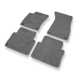 Tapis de Sol Velours adapté pour Audi A8 II D3 Berline (2002-2010) version longue - Premium tapis de voiture - gris