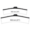 Balais d'essuie-glace de pare-brise adaptés pour Nissan Micra K12 Hayon, Cabriolet (11.2002-10.2010) - essuie-glace pour lunette avant - kit essuie glaces - balais plat