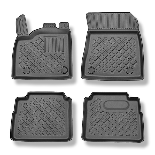 Tapis de sol en TPE adapté pour Nissan X-Trail IV e-Power SUV (09.2022-....) - sans la troisième rangée de sièges - tapis de voiture - noir