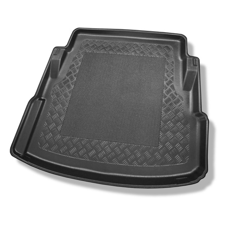 Tapis de coffre adapté pour Jaguar XE Berline (06.2015-2019) - bac de coffre - protection de coffre voiture - avec roue de secours à usage temporaire; avant le lifting en 2019