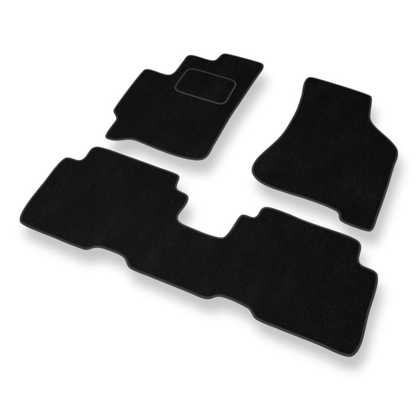 Tapis de Sol Velours adapté pour Kia Carens II Monospace (2002-2006) - Premium tapis de voiture - noir