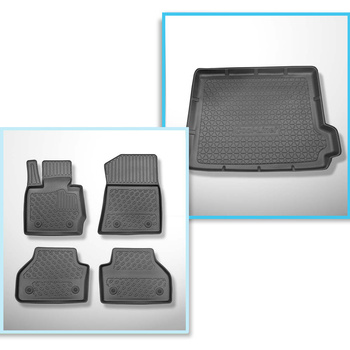 Kit tapis de coffre et tapis de voiture TPE PREMIUM pour: BMW X4 F26 SAC (07.201