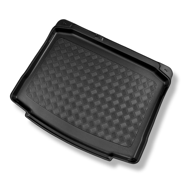 Tapis de coffre adapté pour Skoda Karoq SUV (11.2017-....) - bac de coffre - protection de coffre voiture - coffre inférieur; avec roue de secours à usage temporaire ou kit de réparation; sans plancher multi-fonctions